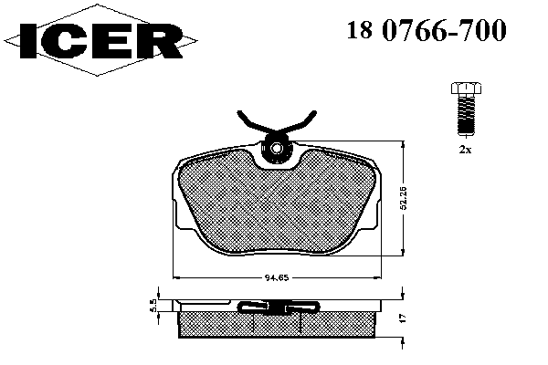 Гальмівні колодки ICER 180766-700
