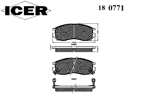 Тормозные колодки ICER 180771