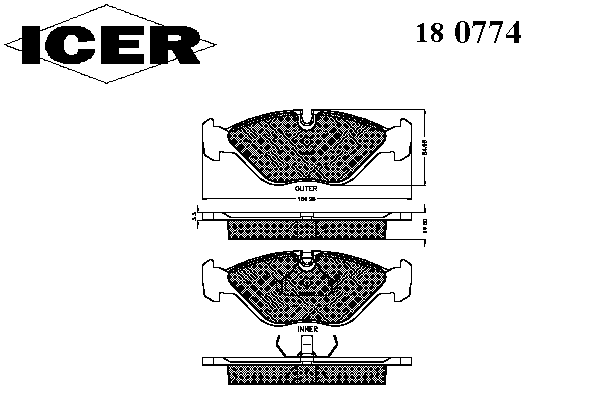 Тормозные колодки ICER 180774