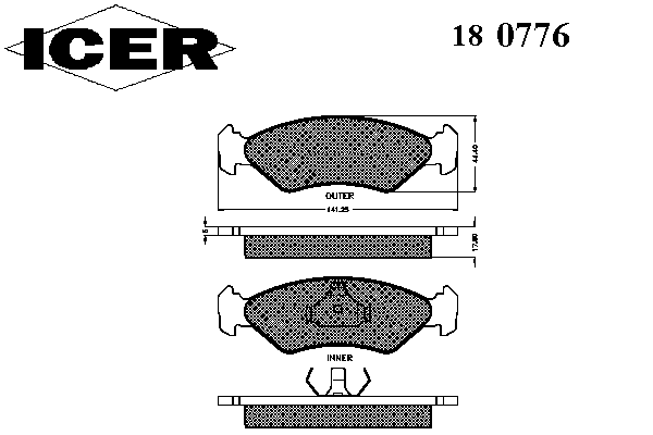 Тормозные колодки ICER 180776