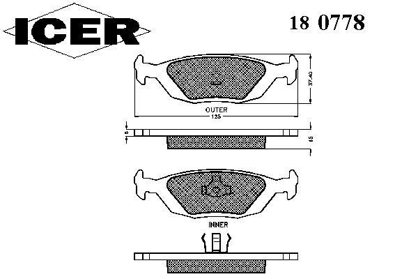 Тормозные колодки ICER 180778