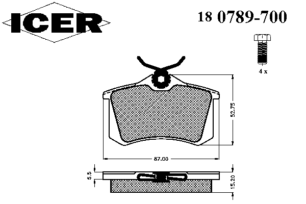 Тормозные колодки ICER 180789-700