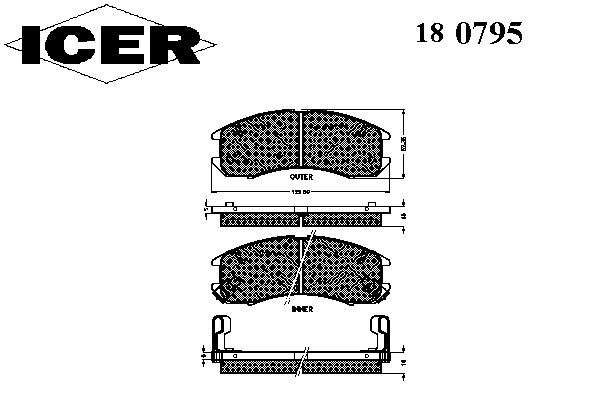Тормозные колодки ICER 180795