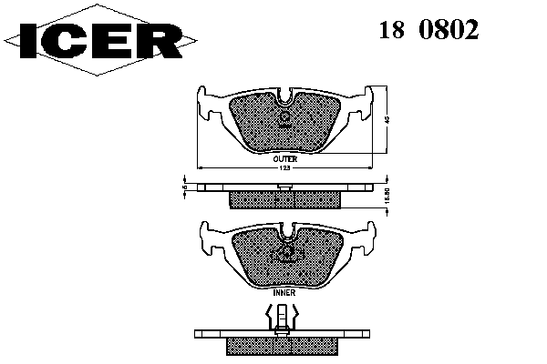 Тормозные колодки ICER 180802