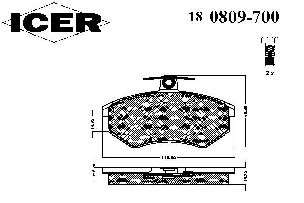 Тормозные колодки ICER 180809-700