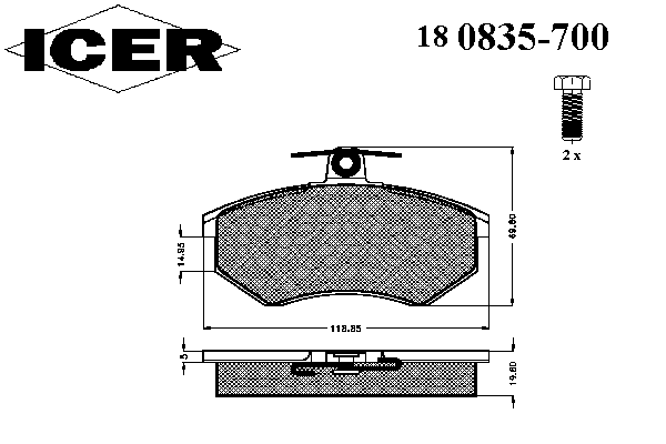 Тормозные колодки ICER 180835-700
