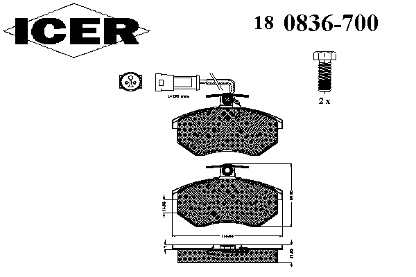 Тормозные колодки ICER 180836-700