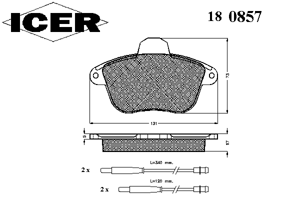 Тормозные колодки ICER 180857