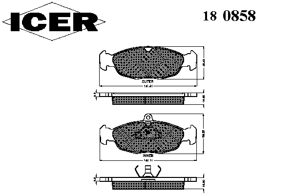Тормозные колодки ICER 180858