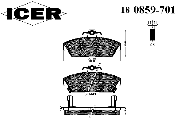 Тормозные колодки ICER 180859-701