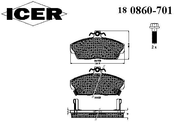 Тормозные колодки ICER 180860-701