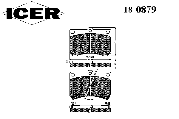 Тормозные колодки ICER 180879