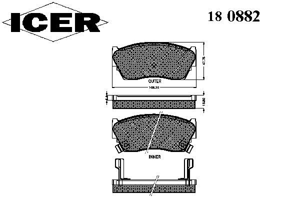 Тормозные колодки ICER 180882