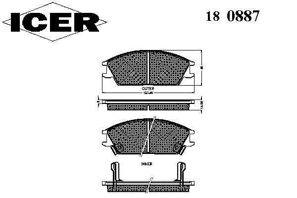 Тормозные колодки ICER 180887