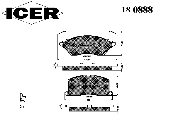 Тормозные колодки ICER 180888