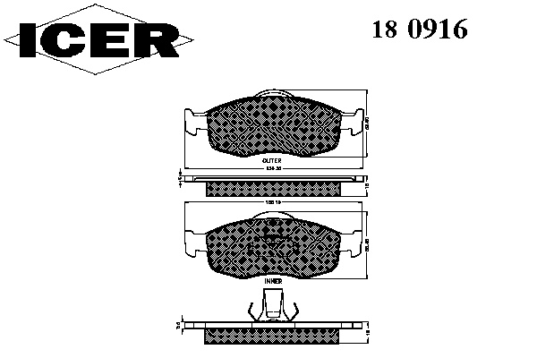 Тормозные колодки ICER 180916