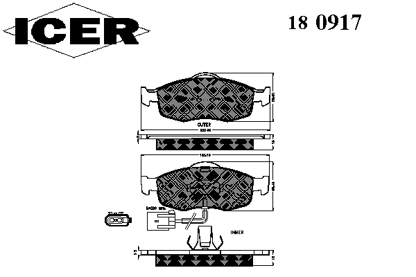 Тормозные колодки ICER 180917