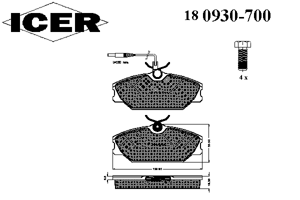 Тормозные колодки ICER 180930-700