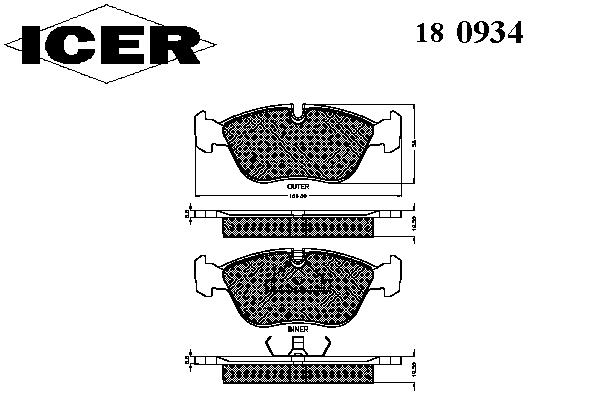 Тормозные колодки ICER 180934
