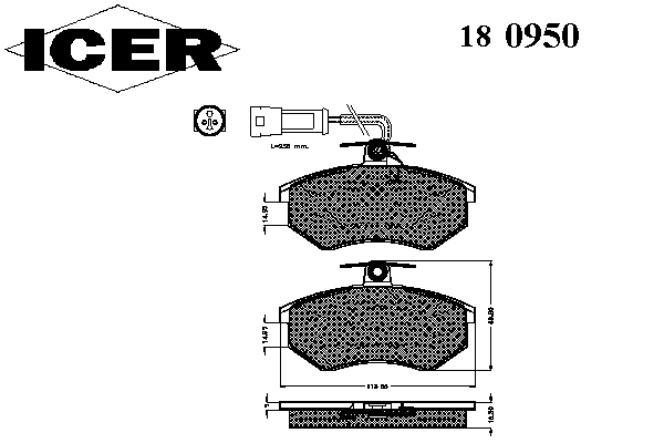 Тормозные колодки ICER 180950