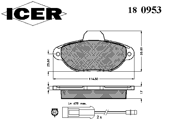 Тормозные колодки ICER 180953