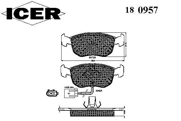 Тормозные колодки ICER 180957
