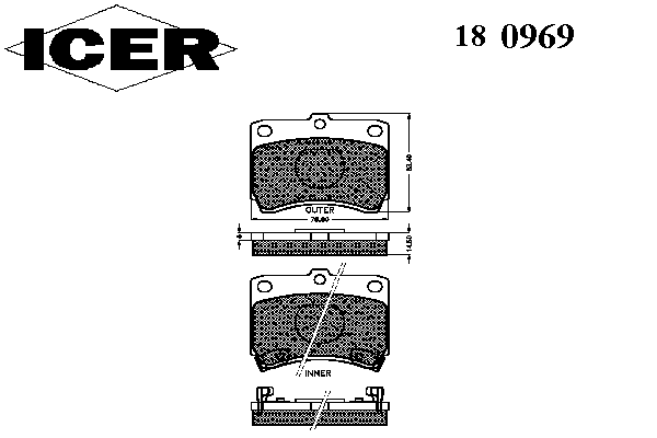 Тормозные колодки ICER 180969