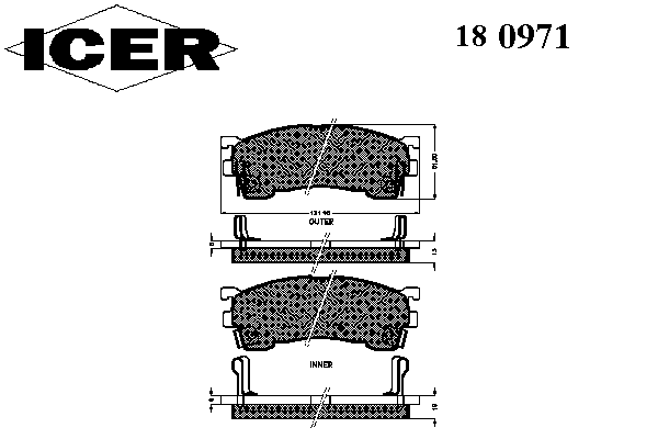 Тормозные колодки ICER 180971