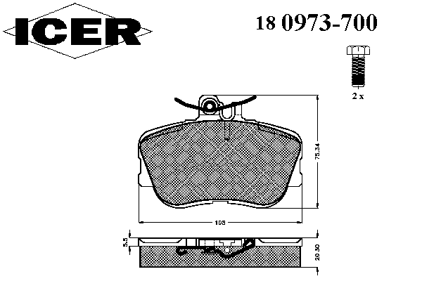 Тормозные колодки ICER 180973-700