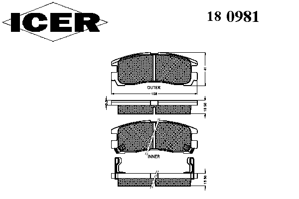 Тормозные колодки ICER 180981