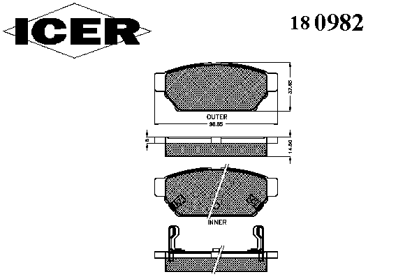 Тормозные колодки ICER 180982