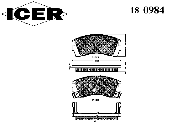 Тормозные колодки ICER 180984