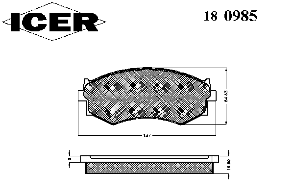 Тормозные колодки ICER 180985