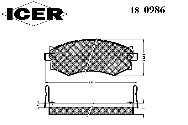Тормозные колодки ICER 180986