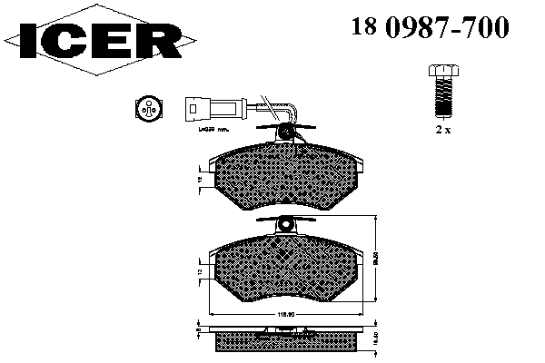 Тормозные колодки ICER 180987-700