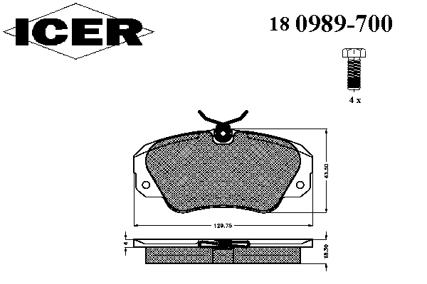 Тормозные колодки ICER 180989-700