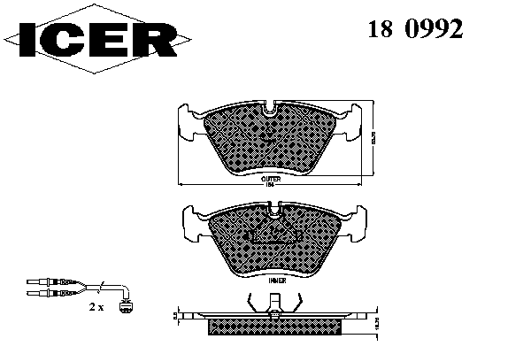 Тормозные колодки ICER 180992