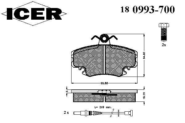 Тормозные колодки ICER 180993-700