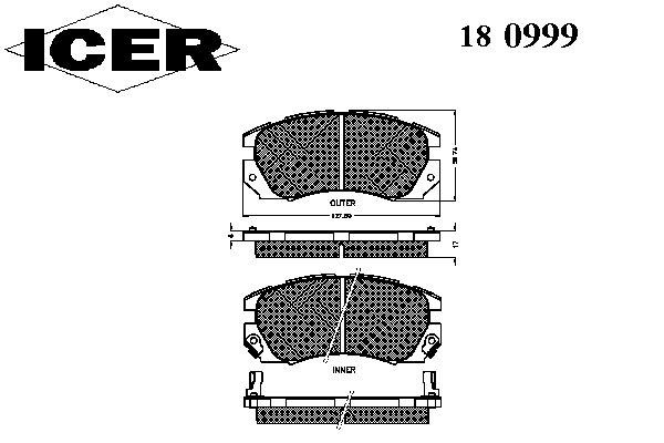 Тормозные колодки ICER 180999