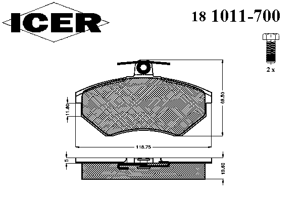 Тормозные колодки ICER 181011-700