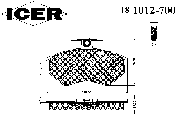 Тормозные колодки ICER 181012-700