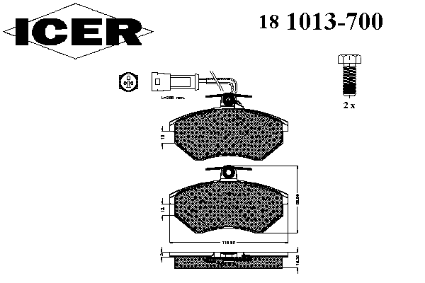 Тормозные колодки ICER 181013-700