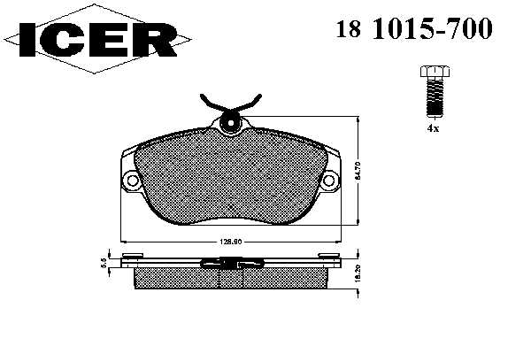 Тормозные колодки ICER 181015-700
