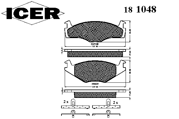 Тормозные колодки ICER 181048