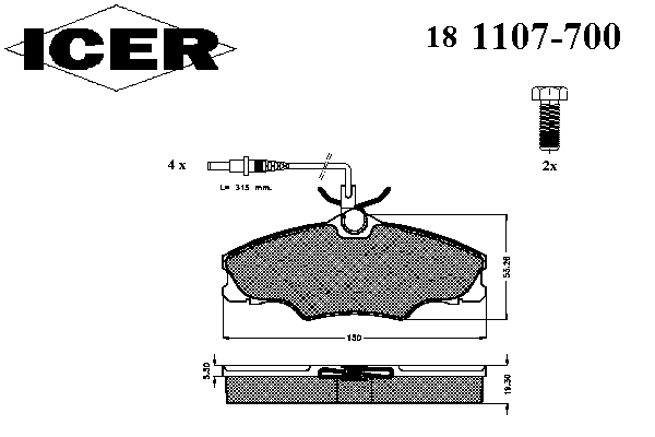 Тормозные колодки ICER 181107-700