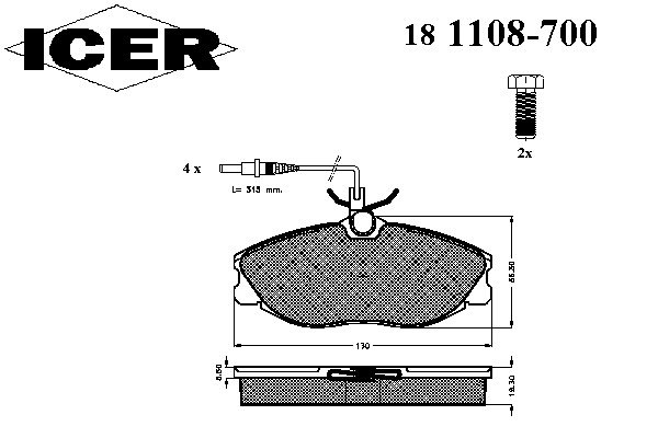 Тормозные колодки ICER 181108-700