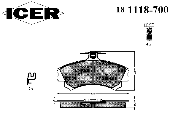 Тормозные колодки ICER 181118-700