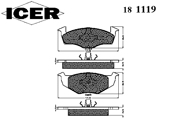 Тормозные колодки ICER 181119