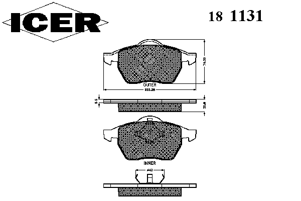 Тормозные колодки ICER 181131