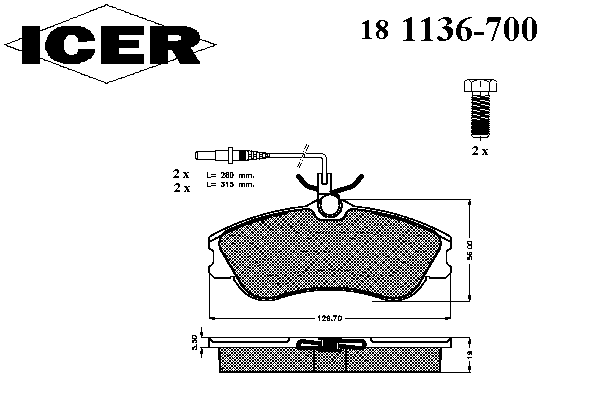 Тормозные колодки ICER 181136-700